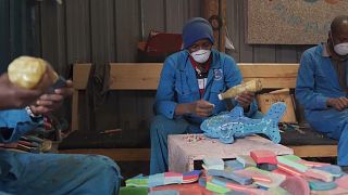 Kenyan organisation turns discarded rubber sandals into artwork